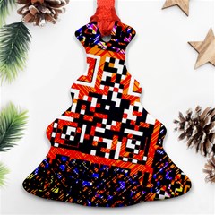 Root Humanity Bar And Qr Code In Flash Orange And Purple Ornament (christmas Tree)  by WetdryvacsLair