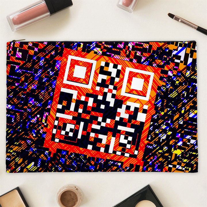 Root Humanity Bar And Qr Code in Flash Orange and Purple Cosmetic Bag (XXL)