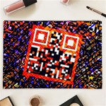 Root Humanity Bar And Qr Code in Flash Orange and Purple Cosmetic Bag (XXL) Back