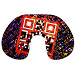 Root Humanity Bar And Qr Code in Flash Orange and Purple Travel Neck Pillow Front