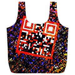 Root Humanity Bar And Qr Code In Flash Orange And Purple Full Print Recycle Bag (xl) by WetdryvacsLair