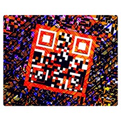 Root Humanity Bar And Qr Code In Flash Orange And Purple Double Sided Flano Blanket (medium)  by WetdryvacsLair