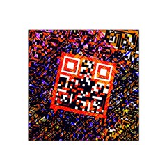 Root Humanity Bar And Qr Code In Flash Orange And Purple Satin Bandana Scarf by WetdryvacsLair