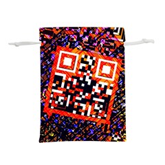 Root Humanity Bar And Qr Code In Flash Orange And Purple Lightweight Drawstring Pouch (m) by WetdryvacsLair