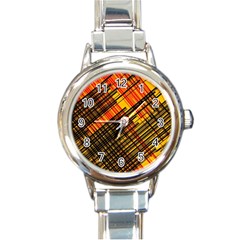 Root Humanity Orange Yellow And Black Round Italian Charm Watch by WetdryvacsLair