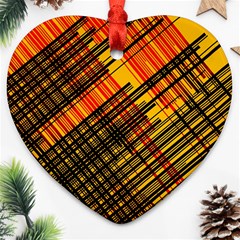 Root Humanity Orange Yellow And Black Ornament (heart) by WetdryvacsLair