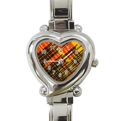 Root Humanity Orange Yellow And Black Heart Italian Charm Watch by WetdryvacsLair