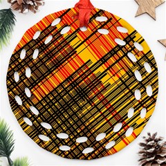 Root Humanity Orange Yellow And Black Ornament (round Filigree) by WetdryvacsLair