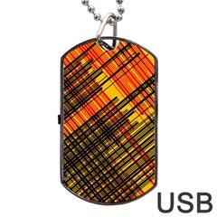 Root Humanity Orange Yellow And Black Dog Tag Usb Flash (one Side) by WetdryvacsLair