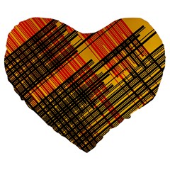 Root Humanity Orange Yellow And Black Large 19  Premium Heart Shape Cushions by WetdryvacsLair