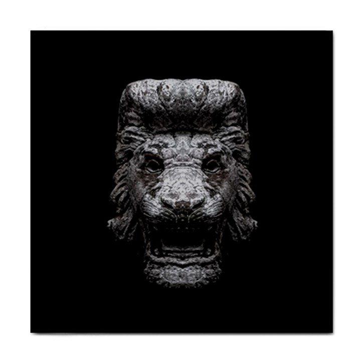 Creepy Lion Head Sculpture Artwork 2 Tile Coaster