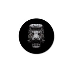 Creepy Lion Head Sculpture Artwork 2 Golf Ball Marker by dflcprintsclothing