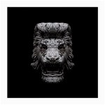 Creepy Lion Head Sculpture Artwork 2 Medium Glasses Cloth Front