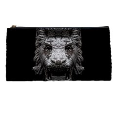 Creepy Lion Head Sculpture Artwork 2 Pencil Case