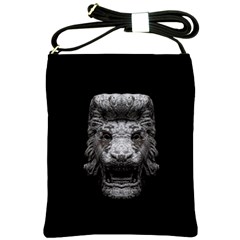 Creepy Lion Head Sculpture Artwork 2 Shoulder Sling Bag