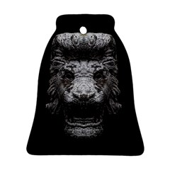 Creepy Lion Head Sculpture Artwork 2 Bell Ornament (Two Sides)