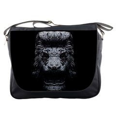 Creepy Lion Head Sculpture Artwork 2 Messenger Bag