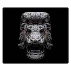 Creepy Lion Head Sculpture Artwork 2 Double Sided Flano Blanket (Small) 