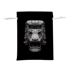 Creepy Lion Head Sculpture Artwork 2 Lightweight Drawstring Pouch (s) by dflcprintsclothing