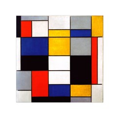 Composition A By Piet Mondrian Small Satin Scarf (square) by maximumstreetcouture