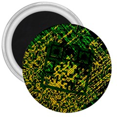 Root Humanity Bar And Qr Code Green And Yellow Doom 3  Magnets by WetdryvacsLair