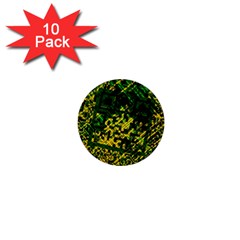 Root Humanity Bar And Qr Code Green And Yellow Doom 1  Mini Buttons (10 Pack)  by WetdryvacsLair