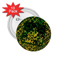 Root Humanity Bar And Qr Code Green And Yellow Doom 2 25  Buttons (10 Pack)  by WetdryvacsLair