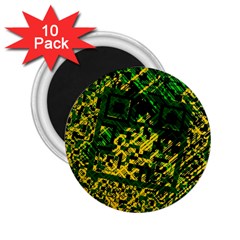 Root Humanity Bar And Qr Code Green And Yellow Doom 2 25  Magnets (10 Pack)  by WetdryvacsLair