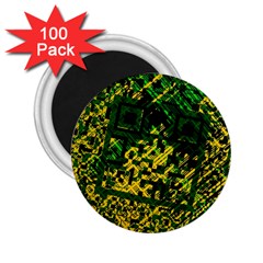 Root Humanity Bar And Qr Code Green And Yellow Doom 2 25  Magnets (100 Pack)  by WetdryvacsLair