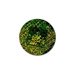 Root Humanity Bar And Qr Code Green And Yellow Doom Golf Ball Marker by WetdryvacsLair