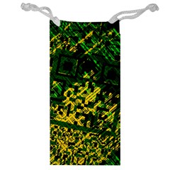 Root Humanity Bar And Qr Code Green And Yellow Doom Jewelry Bag by WetdryvacsLair