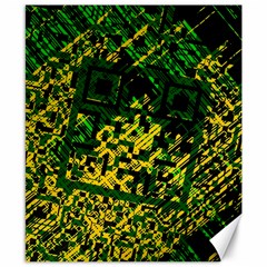 Root Humanity Bar And Qr Code Green And Yellow Doom Canvas 8  X 10  by WetdryvacsLair