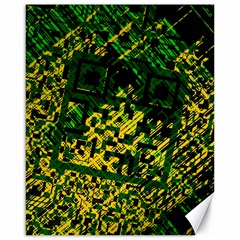 Root Humanity Bar And Qr Code Green And Yellow Doom Canvas 16  X 20  by WetdryvacsLair