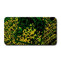 Root Humanity Bar And Qr Code Green And Yellow Doom Medium Bar Mats by WetdryvacsLair