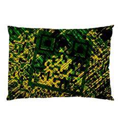 Root Humanity Bar And Qr Code Green And Yellow Doom Pillow Case by WetdryvacsLair