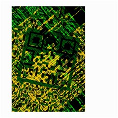 Root Humanity Bar And Qr Code Green And Yellow Doom Small Garden Flag (two Sides)