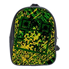 Root Humanity Bar And Qr Code Green And Yellow Doom School Bag (xl) by WetdryvacsLair