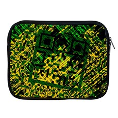 Root Humanity Bar And Qr Code Green And Yellow Doom Apple Ipad 2/3/4 Zipper Cases by WetdryvacsLair