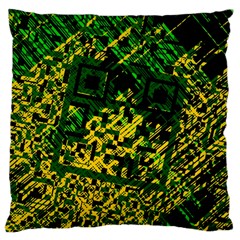 Root Humanity Bar And Qr Code Green And Yellow Doom Standard Flano Cushion Case (two Sides) by WetdryvacsLair