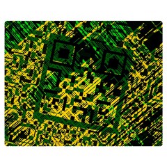 Root Humanity Bar And Qr Code Green And Yellow Doom Double Sided Flano Blanket (medium)  by WetdryvacsLair