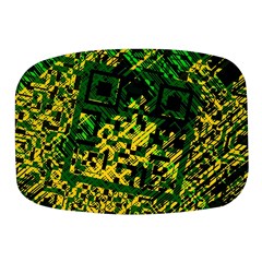 Root Humanity Bar And Qr Code Green And Yellow Doom Mini Square Pill Box by WetdryvacsLair