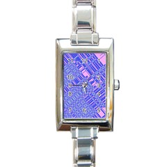 Root Humanity Barcode Purple Pink And Galuboi Rectangle Italian Charm Watch by WetdryvacsLair