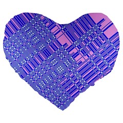 Root Humanity Barcode Purple Pink And Galuboi Large 19  Premium Heart Shape Cushions by WetdryvacsLair