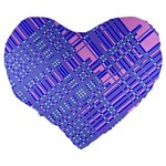 Root Humanity Barcode Purple Pink and Galuboi Large 19  Premium Heart Shape Cushions Back