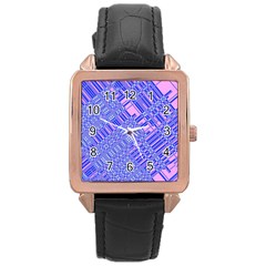 Root Humanity Barcode Purple Pink And Galuboi Rose Gold Leather Watch  by WetdryvacsLair