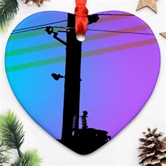 Vaporwave Wires And Transformer Ornament (Heart)