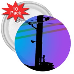 Vaporwave Wires And Transformer 3  Buttons (10 Pack)  by WetdryvacsLair