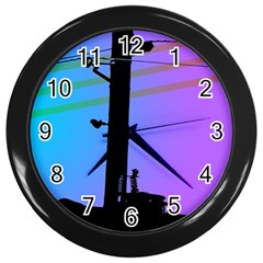 Vaporwave Wires And Transformer Wall Clock (black) by WetdryvacsLair