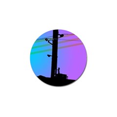 Vaporwave Wires And Transformer Golf Ball Marker