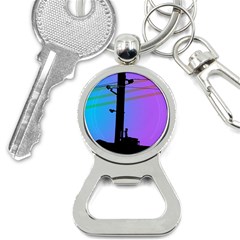 Vaporwave Wires And Transformer Bottle Opener Key Chain